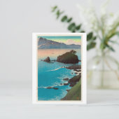 Carte Postale 久 手 浜, Kude Beach à Wakasa, Hasui Kawase, Woodcut (Debout devant)