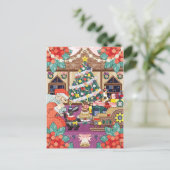 Carte Postale 何 か 赤 と 白 で 毛   の   ...( )...()  électrique (Debout devant)