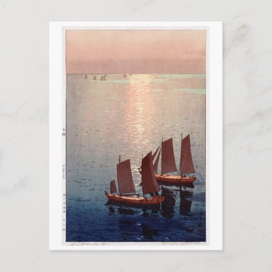 Carte Postale 光 海, Mer scintillante, Hiroshi Yoshida, Découpe (Devant)