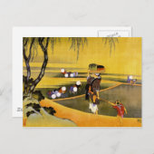 Carte Postale 北 斎 Riz Fields Hokusai (Devant / Derrière)