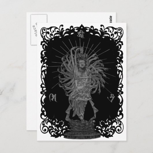 CARTE POSTALE 千 手 観 音 背 付 ェ き 景 (Devant / Derrière)