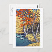 Carte Postale 奥 入 瀬 秋, Automne à Oirase, Hasui Kawase, Coupe du  (Devant / Derrière)
