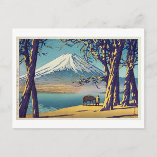 Carte Postale 晩 秋 の 士 山, Mt.Fuji en automne, Hasui Kawase, Woodc