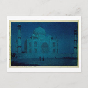 Carte Postale 月 夜 の タ ー ジ マ ・ ル, Taj Mahal à la nuit du clair de