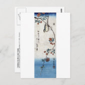 Carte Postale 枝 垂 桜 鳥, 広 重 Oiseaux & Cerisier, Hiroshige, Ukiyoe (Devant / Derrière)