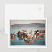 Carte Postale 沼 崎 牧 の 昼, Vaches, Hiroshi Yoshida, Bois (Devant / Derrière)