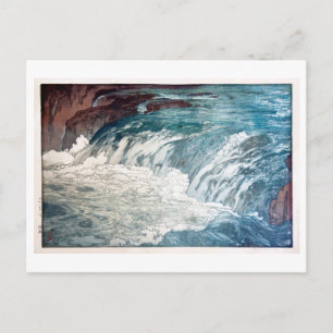 Carte Postale 渓 流, Rapids, Hiroshi Yoshida, Coupe du bois