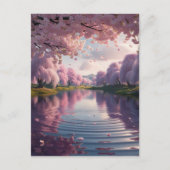 CARTE POSTALE 満開の桜が湖面に映る幻想的な世界*春の便り (Devant)