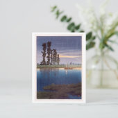 Carte Postale 牛 堀 の 暮 れ, Soirée à Ushibori, Hasui Kawase, Woodcu (Debout devant)