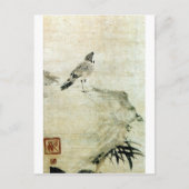 Carte Postale 竹 と 雀, 可 翁 Sparrow et Bambou (détail), Kao (Devant)