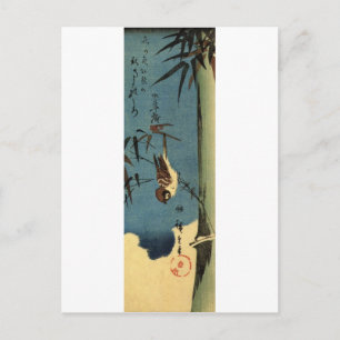 Carte Postale 竹 に 雀, 重 Bambou et Bruant, Hiroshige, Ukiyo-e