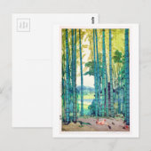 Carte Postale 竹 林, Bambou, Hiroshi Yoshida, Bois (Devant / Derrière)