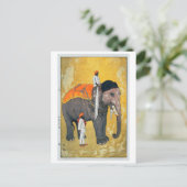 Carte Postale 象, Eléphant, Hiroshi Yoshida, Coupe de bois (Debout devant)