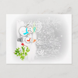 CARTE POSTALE 雪 だ る ま