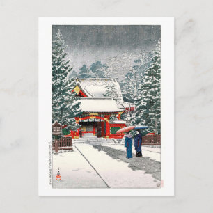 Carte Postale 雪 の 日 神 社, Neige au Sanctuaire Hie, Hasui Kawase, 