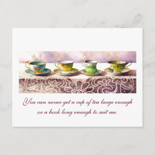 Carte Postale 0001 Row of Teacups C.S. Lewis Postcard