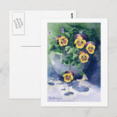 Carte Postale 0011 Pansies dans Planter (Devant / Derrière)