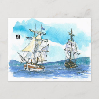 Carte Postale (073) Bateaux à voile Lady Nelson & WindwardBound