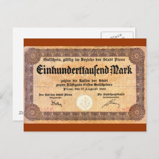 Carte Postale 100000 Mark (Devant / Derrière)