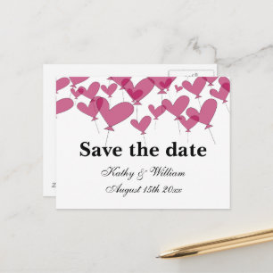 Carte Postale 1001 ballons de coeur rouges pour sauver la date d