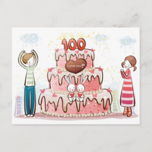 Carte postale - 100 ans d'amour - Valentine Couple