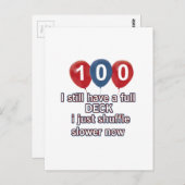 Carte Postale 100 ans de dessins d'anniversaire amusants (Devant / Derrière)