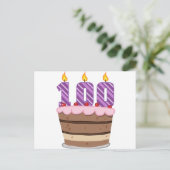 Carte Postale 100 ans sur le gâteau d'anniversaire (Debout devant)