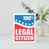 Carte Postale 100% citoyen légal (Debout devant)
