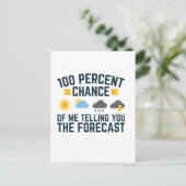 Carte Postale 100% de chance de moi vous dire la prévision (Debout devant)