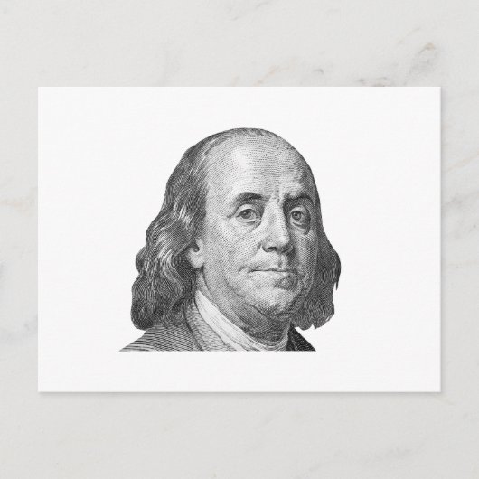 Carte Postale 100 dollars, Benjamin Franklin (Devant)