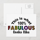 Carte postale 100% FABULEUSE, personnalisable (Devant / Derrière)