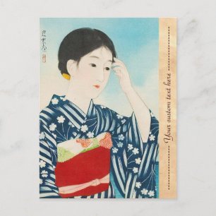 Carte Postale 100 Figures de Beautés portant Takasago Kimonos