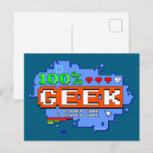 Carte Postale 100% Geek (Devant / Derrière)