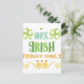 Carte Postale 100% Irish Today Word Art (Debout devant)