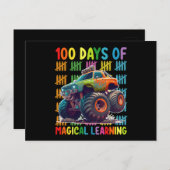 Carte Postale 100 Jours D'Apprentissage Magique Monster Truck Sc (Devant / Derrière)