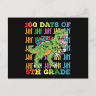 Carte Postale 100 Jours De 5E Année T Rex Dinosaur School