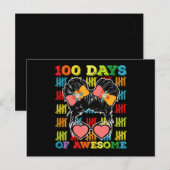 Carte Postale 100 Jours De Bun Messy Awesome 100ème Jour De L'Éc (Devant / Derrière)