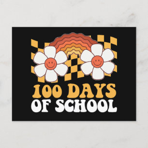Carte Postale 100 Jours De Fleur Scolaire Arc-En-Ciel Super Rétr