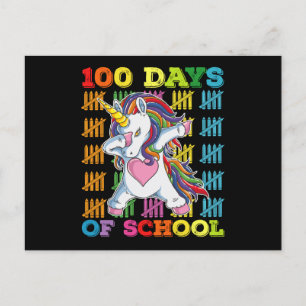 Carte Postale 100 Jours De L'École Unicorn Enseignant