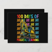 Carte Postale 100 Jours De Magical Learning Excavator School (Devant / Derrière)