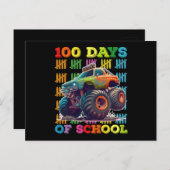 Carte Postale 100 Jours D'École Monster Truck Enseignant Étudian (Devant / Derrière)