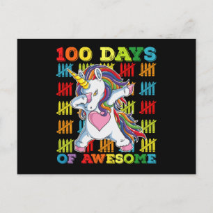 Carte Postale 100 Jours D'Une Impressionnante Unicorne 100ème Jo