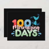 Carte Postale 100 jours mermorables Mermaid pour la 100e journée (Devant / Derrière)