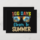 Carte Postale 100 Jours Plus Près De L'École De Vacances D'Été (Devant / Derrière)