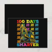 Carte Postale 100 Jours Smarter Excavator 100e Jour De L'École (Devant / Derrière)