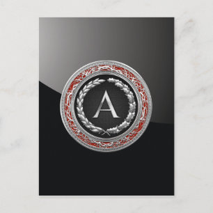 Carte Postale [100] Monogramme Vintage "A" Argent