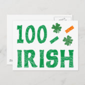 Carte Postale 100 pour cent irlandais (Devant / Derrière)