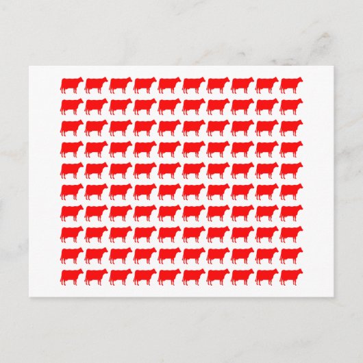 Carte Postale 100 vaches - Rouge (Devant)