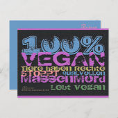 Carte Postale 100% VEGAN -..- Postkarte (Devant / Derrière)