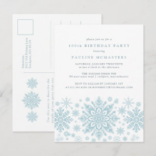 CARTE POSTALE 100e anniversaire Blue Snowflake Inv